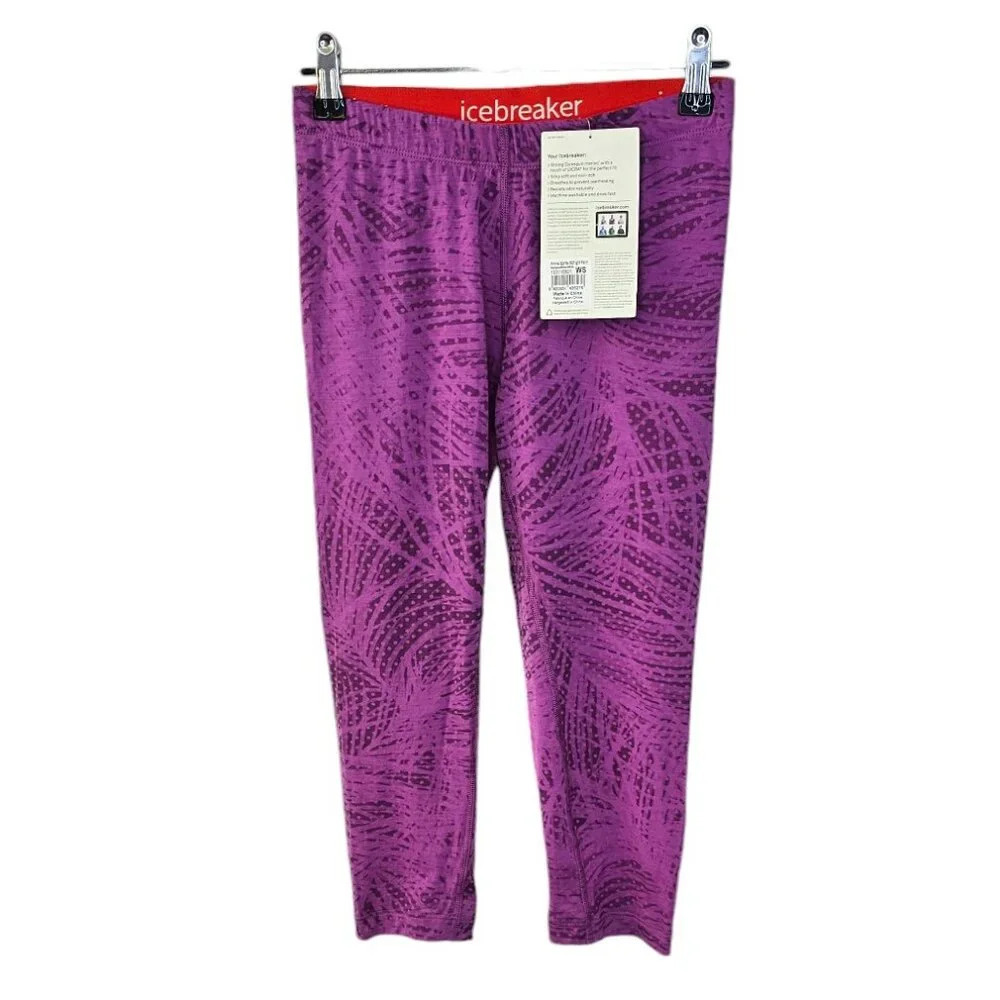 Icebreaker Merino Womens Sprite 3Q Tight Palm Size Small Base Layer Under NWT